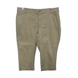 St. Johns Bay Capri Pants Womens 16W Beige New WOT Casual